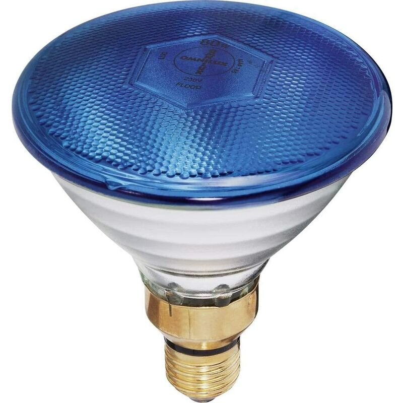 Image of Lampada Incandescenza Fluorescente, PAR38, 80W, 680 Lumen, E27 Blu Philips 80PAR38FLBL