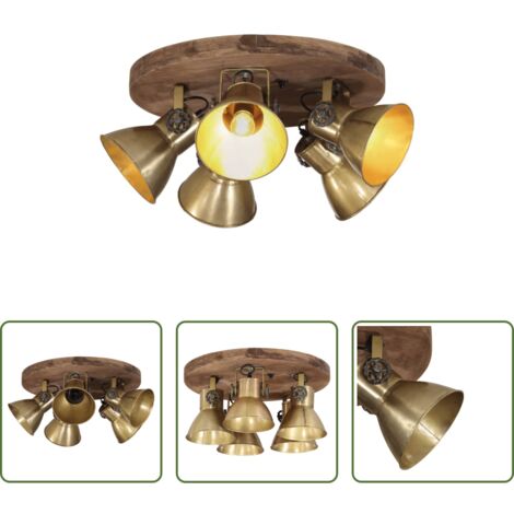 Lampada industriale -  Lampada a Soffitto 25 W Ottone Anticato 50x50x25 cm E27