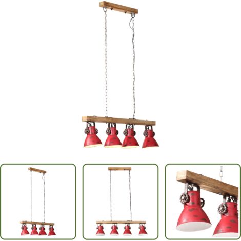Lampada industriale -  Lampada da Soffitto 25 W Rosso Anticato 90x24x111 cm E27
