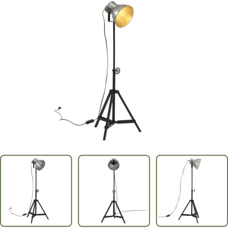 Lampada industriale -  Lampada da Terra 25 W Argento Vintage 35x35x65/95 cm E27