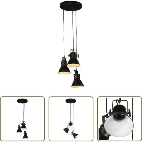 Lampada industriale -  Lampada Pensile 25 W Nera 30x30x100 cm E27