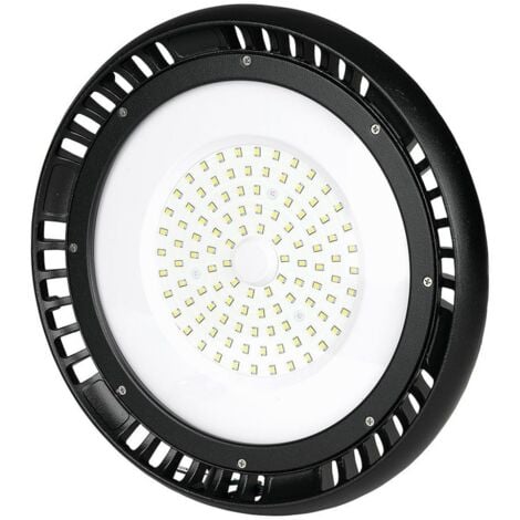 LAMPADA INDUSTRIALE LED UFO SHAPE 100W SMD 120° DIMMERABILE HIGH BAY CHIP SAMSUNG LUCE BIANCA FREDDA