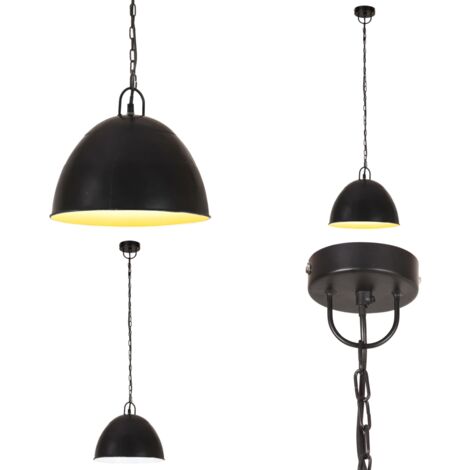 Lampada Industriale Vintage 25 W Nera Rotonda 31 cm E27 - Lampada industriale - Lampada vintage