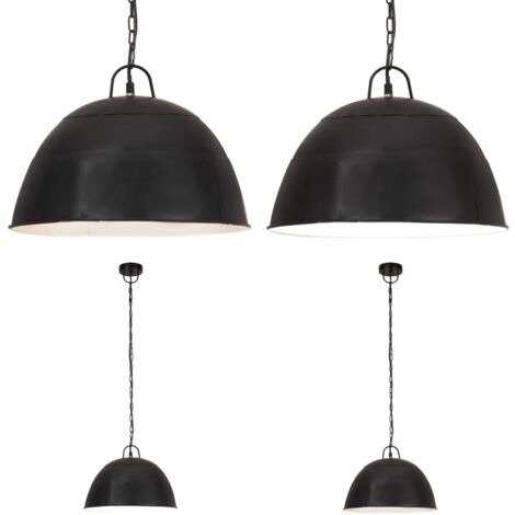 Lampada Industriale Vintage 25 W Nera Rotonda 40 cm E27 - Lampada a sospensione - Lampada in ferro