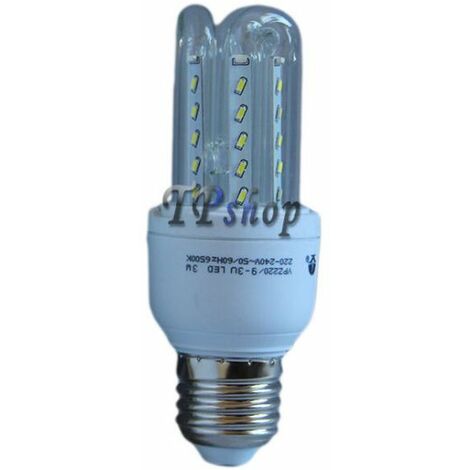 LAMPADA LAMPADINA FARETTO LED 2835 SMD 3 5 7 9 12 16 24W 6500K LUCE BIANCA E27 3 Watt