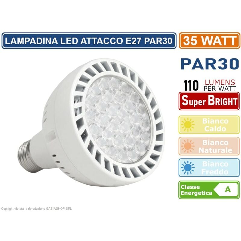 Image of Lampada lampadina led E27 35W bulb PAR30 3840 lumen bianco caldo naturale freddo - Colore Luce: Bianco Freddo