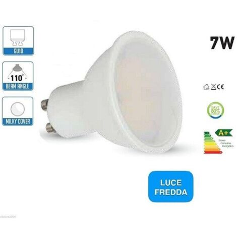 LAMPADA LAMPADINA LED FARETTO INCASSO GU10 7W SPOTLIGHT LUCE BIANCA FREDDA 6000K