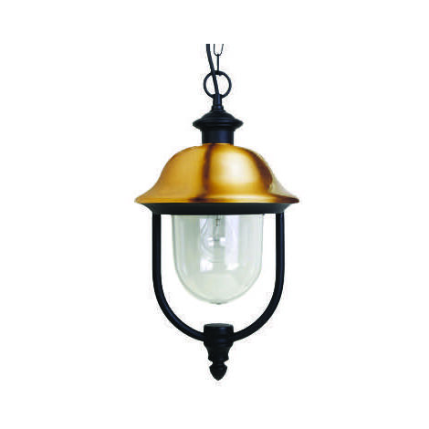 Lampada Lanterna A Catena Da Giardino Mod. Verona Copertura Ramata H.47cm.