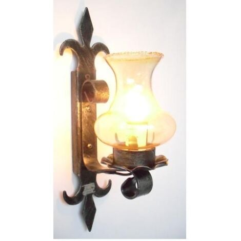 LAMPADA LANTERNA APPLIQUE PLAFONIERA GABRIELLA IN FERRO BATTUTO 1 LUCE