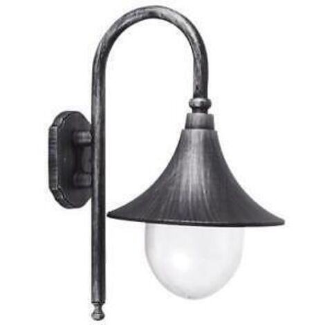 Lampada Lanterna Da Giardino Mod. Cigno Nero A Muro 24x35xh.44 Cm.