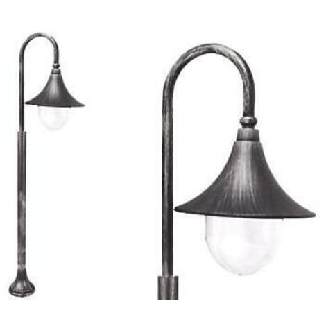 Lampada Lanterna Da Giardino Mod. Cigno Nero Su Piantana Altezza 120 Cm.