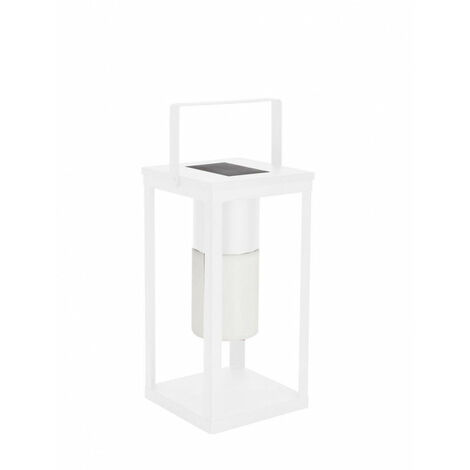 Lampada Lanterna Solare 17x17x38h cm con Manico Bianco