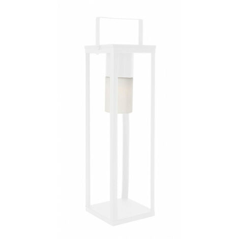 Lampada Lanterna Solare 20x20x75h cm con Manico Bianco