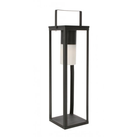 Lampada Lanterna Solare 20x20x75h cm con Manico Nero