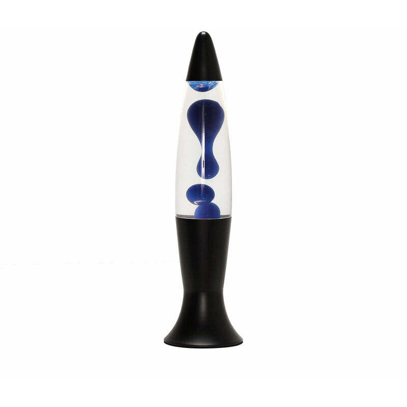 Image of Licht-erlebnisse - Lampada Lava dal design retrò color blu nero altezza: 40 cm G9 incl. Lampadina Lampada tavolo - Nero opaco, trasparente, blu