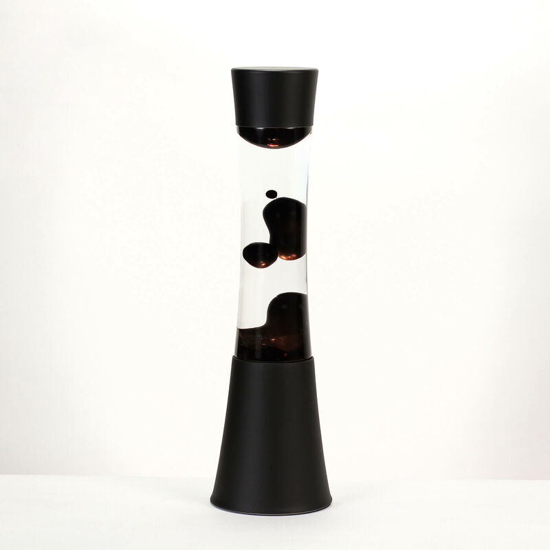 Image of Licht-erlebnisse - Lampada Lava design retrò elegante cera nera sandro 39 cm - Nero, trasparente