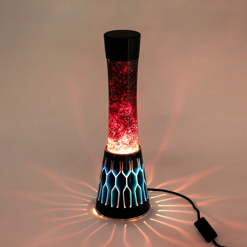 Image of Mistica Lampada Lava dal design moderno color Nero e liquido Glitterato Lampada da tavolo Luce d'ambiente Illuminazione 3 d chris - Nero