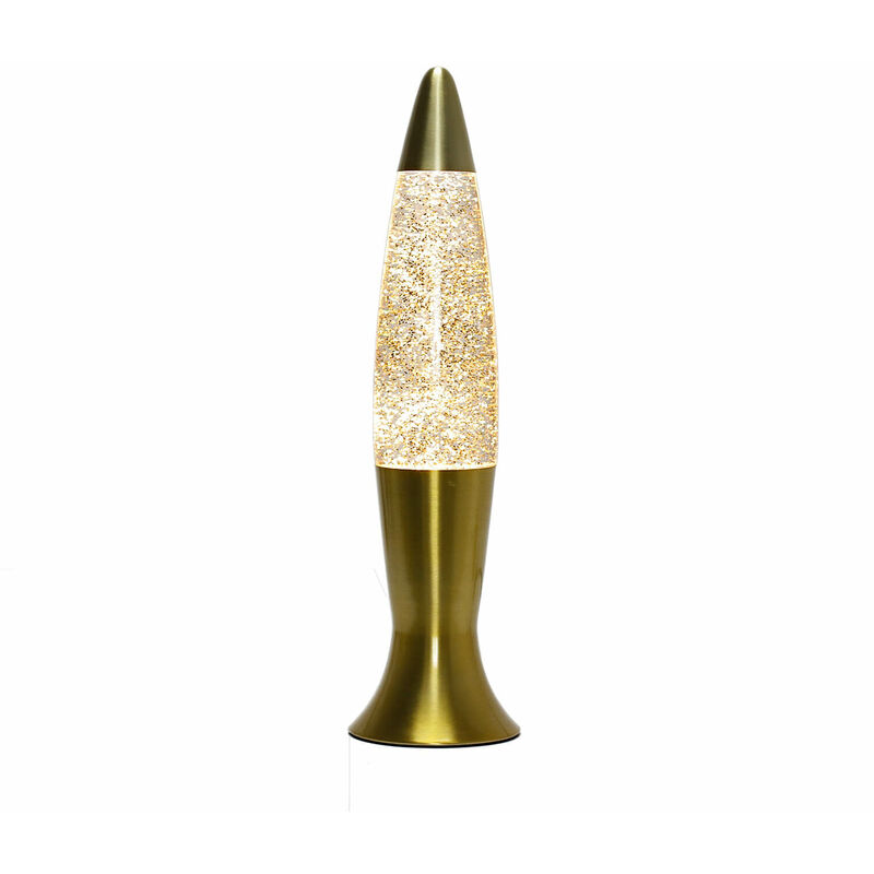 Image of Lampada Lava ROXY glitter dorato 40 cm lampadina incl. Lampada da tavolo retrò - Oro, Glitter oro