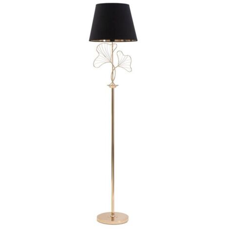 Lampada "Leaves" struttura in metallo color oro e poliestere per interni -Da terra