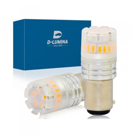 CARALL Lampada Led 1157 BAY15D P21/5W Canbus Arancione Ambra 12V No Errore IP67 Illuminazione 360 Gradi