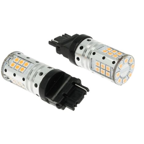 Lampada Led 3156 T25 P27W W2.5x16d Canbus 12V 25W Reale Arancione Per Frecce Auto Americano No Errore