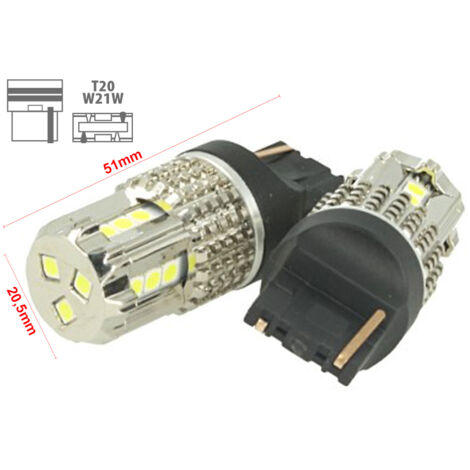 Lampada Led 7740 T20 W21W 12V 45W No Polarita Bianco Super Potente Lancia Ypsilon Iveco Daily VW Touran Audi Q3