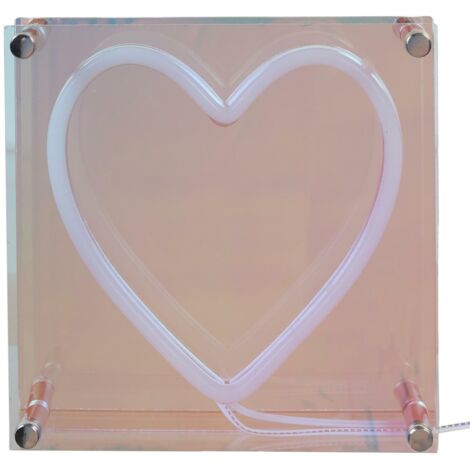 Lampada LED a forma di cuore con effetto neon