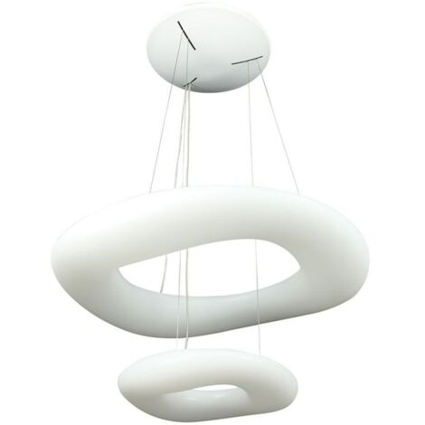 Lampada Led A Sospensione Moderno Circolare Doppio Anelli CCT Diametro 600mm 300mm 60W Dimmerabile Telecomando 3 In 1 SKU-3961