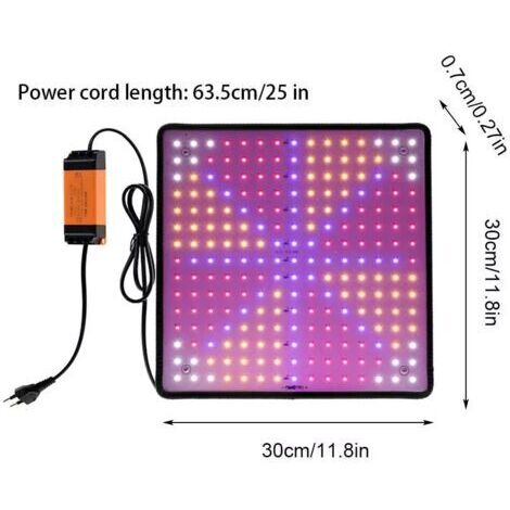 Lampada LED a spettro completo da 45 W per la coltivazione di piante, contenente raggi ultravioletti e infrarossi, adatta a tutte le fasi di crescita degli ortaggi.