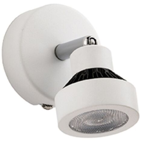 Lampada LED applique 11 cm a 1 luce 7W 3000K 230V in metallo satinato Bianco TEOREMA