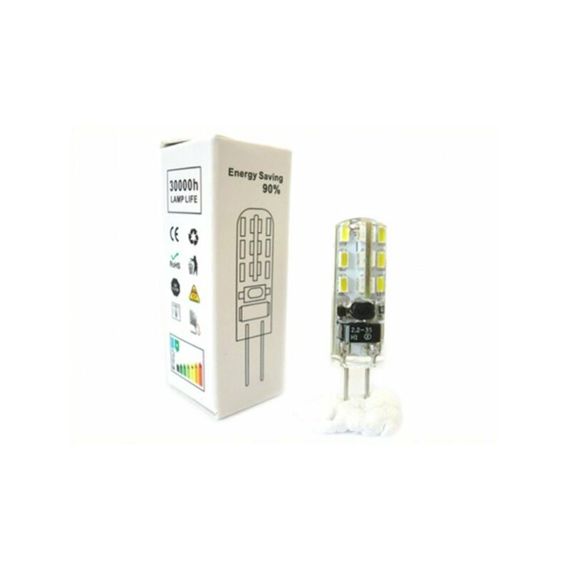 Image of Lampada LED Bispina G4 Con Silicone 24 SMD 3014 DC/AC 12V Bianco Caldo Senza Cambiare Trasformatore