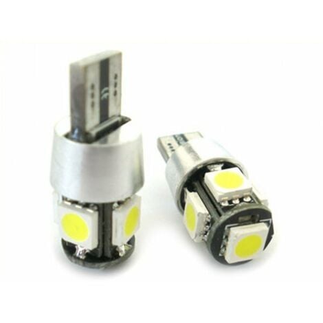 Lampada Led Canbus T10 W5W Luci di Posizione 12V 5 Smd Bianco No Errore New  Con Resistenza