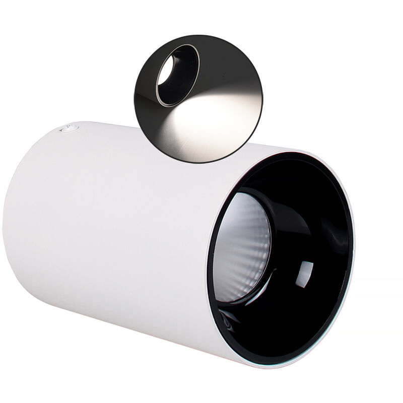 Image of Partenopea Utensili - lampada led cilindrica da soffitto in alluminio bianco 20W con luce naturale 4000K° - illuminazione efficace e design