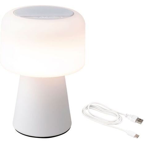 Lampada LED con Altoparlante per Esterni e Interni Colore Bianco 22,5cm Bluetooth Ricaricabile 894417