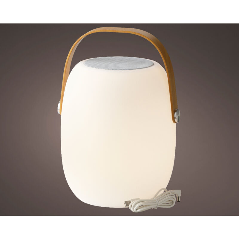 Lanterna Speaker H32cm Bianca Con Manico.
