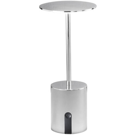 "Lampada LED da esterno LIBERTY ricaricabile in metallo cromato 2W 3000K con dimmer"