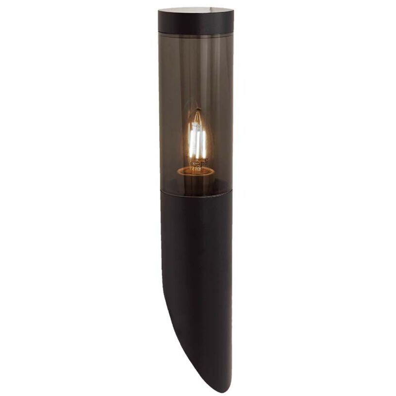 Lampe de jardin led V-tac douille E27, acier, verre fumé, noir, fixation diagonale, IP44 Lampe de jardin led V-tac douille E27, acier, verre fumé, noir, fixation diagonale, IP44
