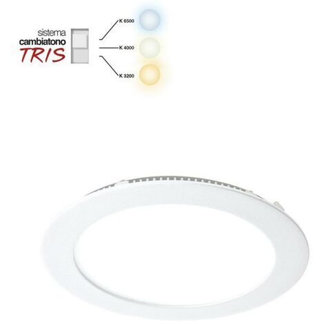 Lampada led da incasso 10w ip20 flat cambiatono stone 7001 bnc/c.b.