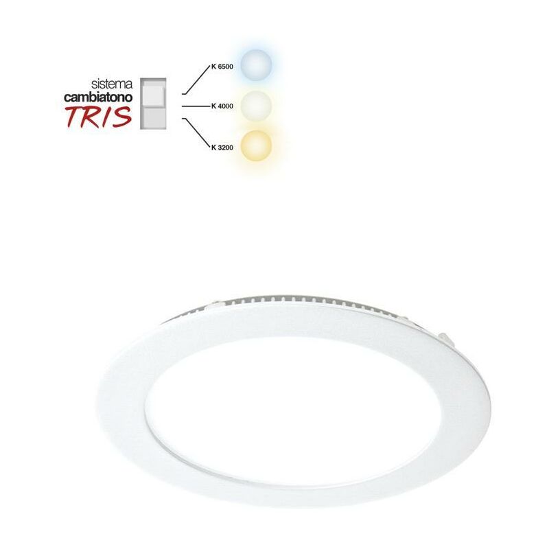 Image of Lampada led da incasso 10w ip20 flat cambiatono stone 7001 bnc/c.b.