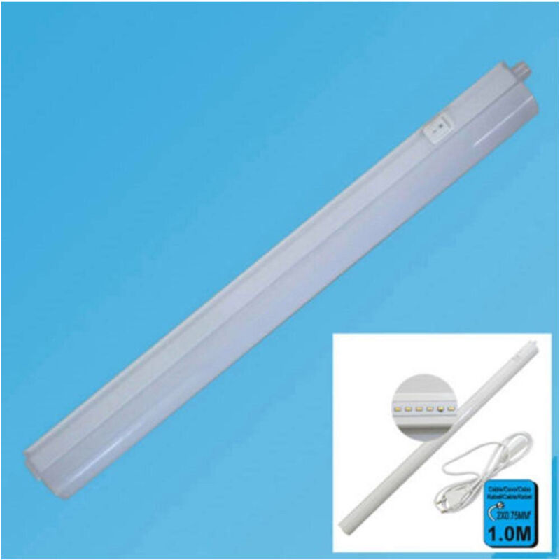 Lampada Led Da Muro Con Interruttore 7 Watt 80 Smd 3300k Luce Calda Tubo 1 Metro - - Trade Shop Traesio