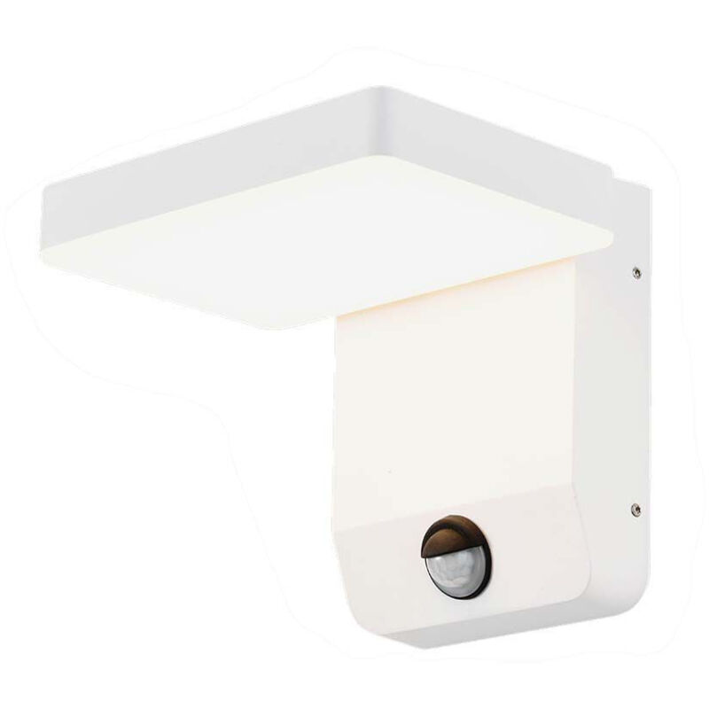 Image of V-tac - 20W Led Wall Light With Sensor 3000K White Body Square Ip65