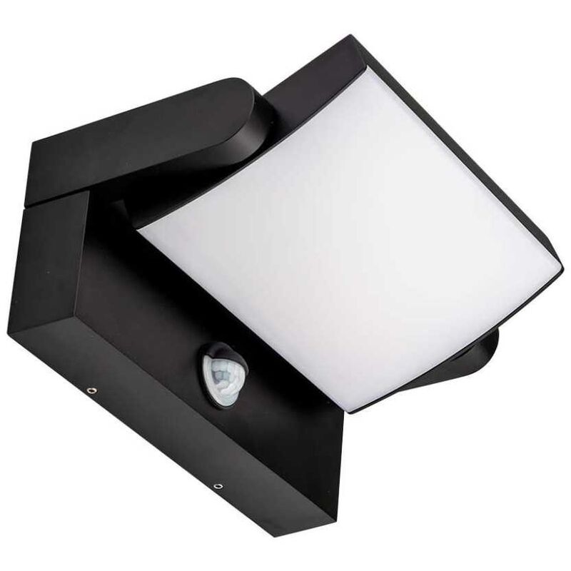 Image of V-tac - VT-11020 lampada led da parete con sensore pir faro 17W 150lm/w illuminazione facciate colore nero 3000k orientabile IP65 sku 2940 - Nero