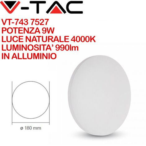 Lampada LED da Muro Rotonda 9W Colore Bianco 4000K IP65
