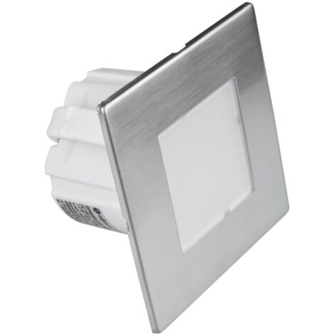 Lampada LED da scala incasso 1,2W quadrata argento DPM