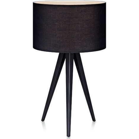 Lampada LED da tavolo comodino moderna treppiede nero Teamson Home VN-L00009-EU