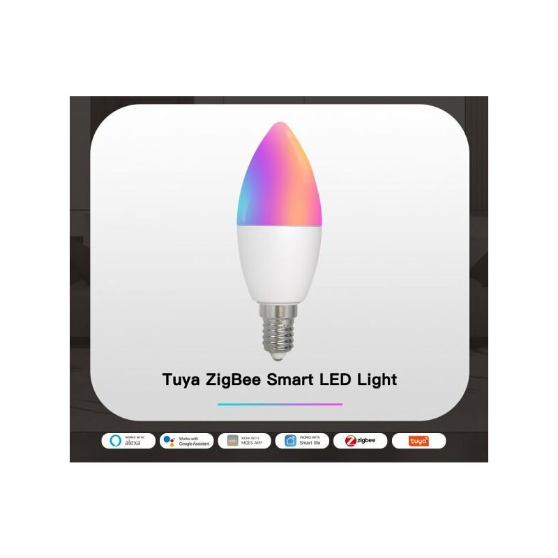 Image of Lampada Led E14 ZigBee 3.0 Smart WiFi 5W rgb cct Dimmerabile app Compatible Amazon Alexa Google Home