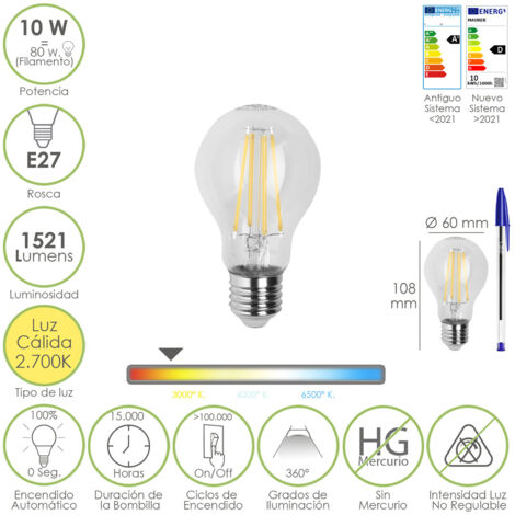 LAMPADA LED FILAMENTO MAURER GOCCIA E27 11W 1521L 2700K L.CALDA