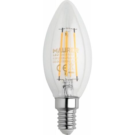 Lampadina led oliva e14 4,5w 2700k