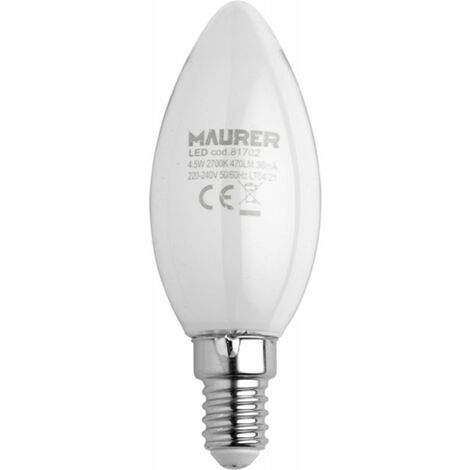 LAMPADA LED FILAMENTO MAURER OLIVA MILKY E14 4,5W 470L 2700K L.CALDA