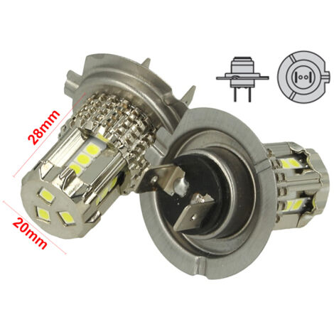 Lampada Led H7 12V 45W Bianco No Polarita Super Luminoso 1000 Lumens